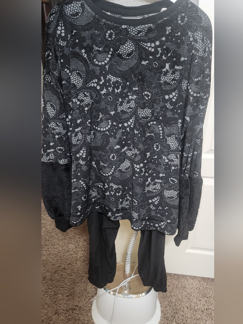 Simply Vera by Vera Wang Black Cozy Fleece 2 PC Pajamas Pant Set XL